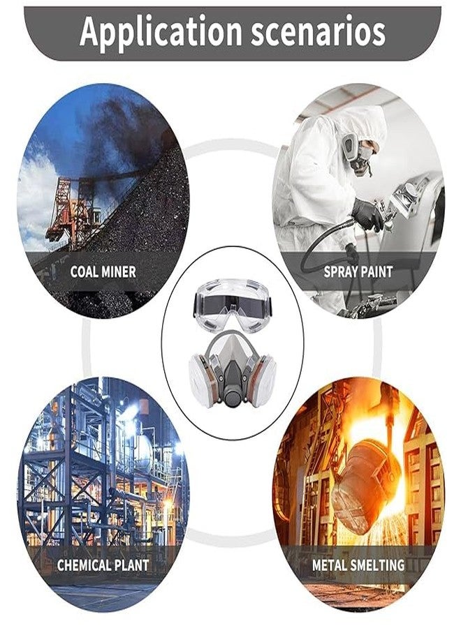 YEKDA Reusable Respirator Face Cover with Filters, Industrial Respirator Mask for Men, Half Respirator Face Cover for Paint, Dust and Formaldehyde, Sanding, Polishing, Spraying, Chemicals(1) - Image 2